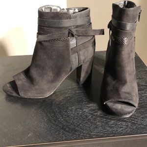 Madden NYC peep toe chunky heel  boots